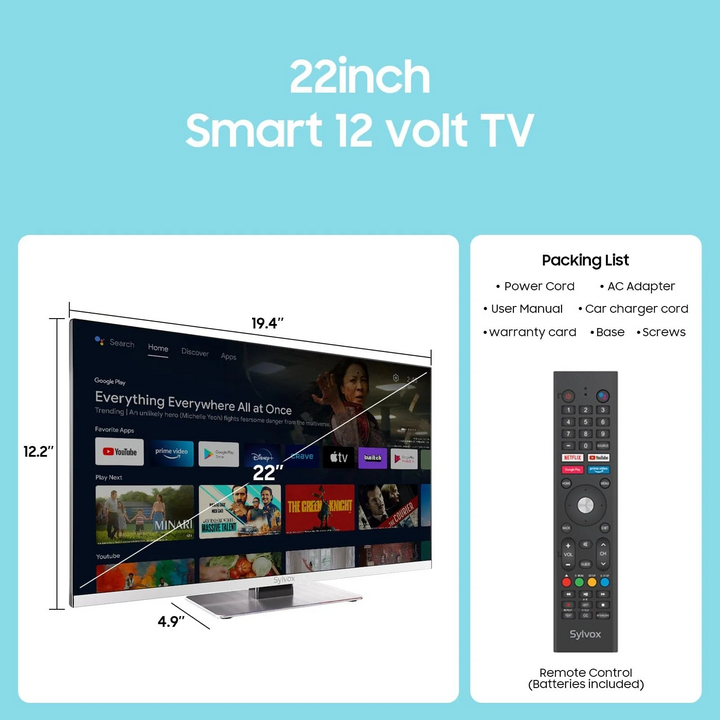 <b>NEW</b> - 22" 12V DVD TV for Home and Marine Use(Marina series)