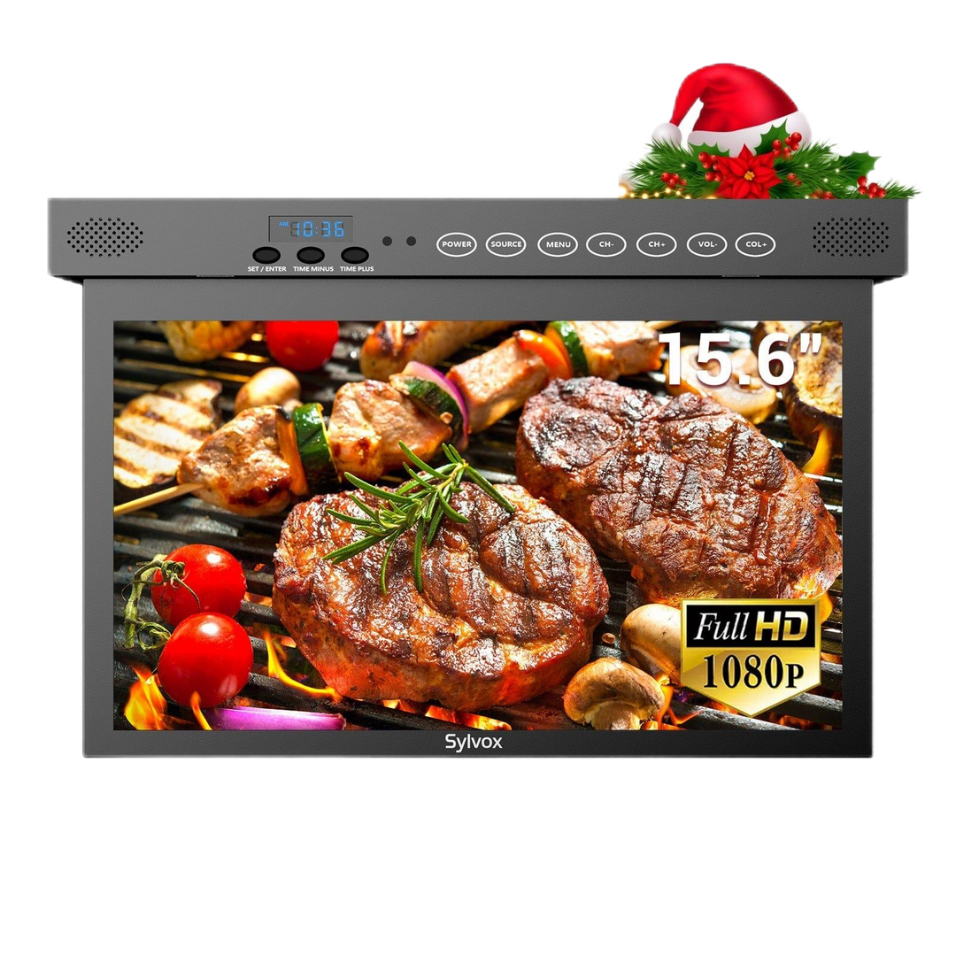 <b>NEW</b> - Sylvox 15.6'' Smart Under Cabinet TV for Kitchen (Black)