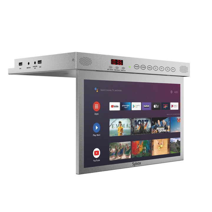 Sylvox 15.6“ Smart Under Cabinet TV for Kitchen(Silver)