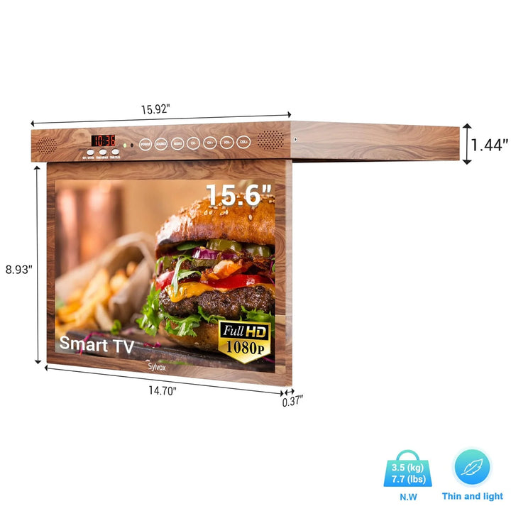 Sylvox 15.6“ Smart Under Cabinet TV for Kitchen