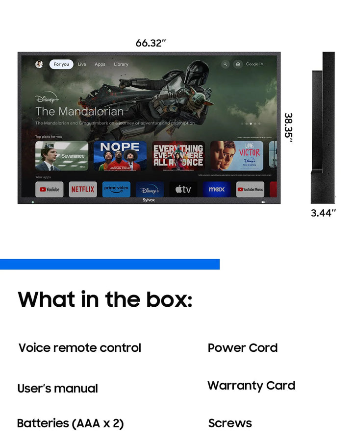 75" 2000Nit Outdoor TV-Google TV (2024 Pool Pro 2.0 Series)