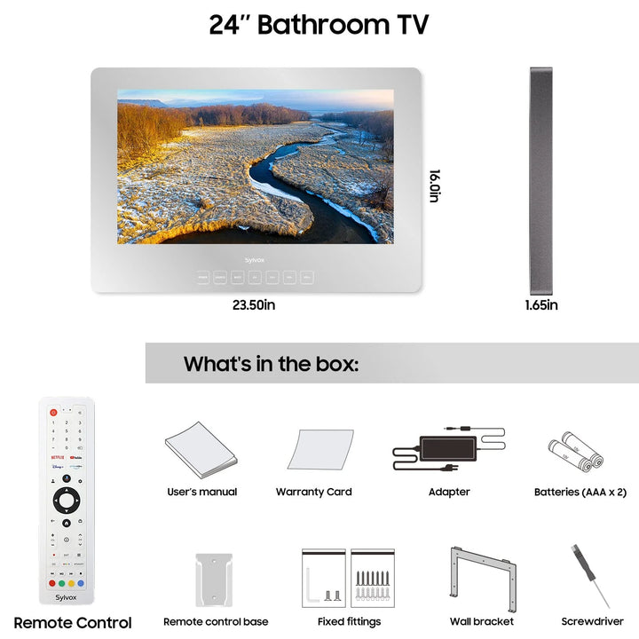 24" Waterproof Smart Magic Mirror TV for Bathroom(2024 On Wall Model)