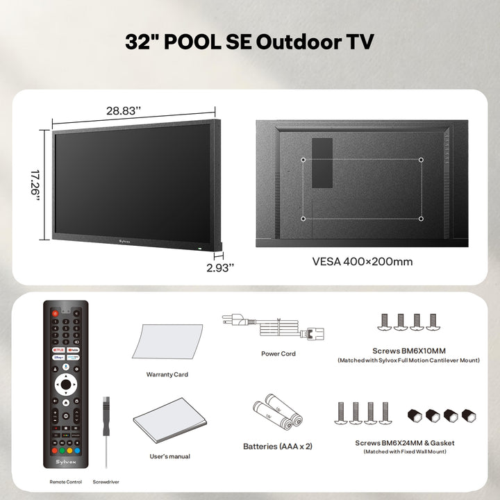 32'' 1500Nit Pool SE Google TV (2025 Model)
