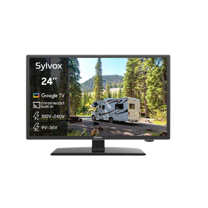 <b>NOUVEAU</b> - Téléviseur intelligent pour camping-car 12 V de 24 pouces (Google TV 2024) - Pas de DVD Combo-Série de véhicules