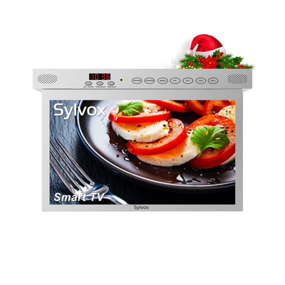 Sylvox Téléviseur intelligent sous meuble 15,6 pouces pour cuisine (argent)