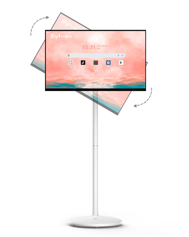 <b>NEW</b> - Sylvox 27'' Rolling TV – Portable Battery-Powered Smart Touch Screen