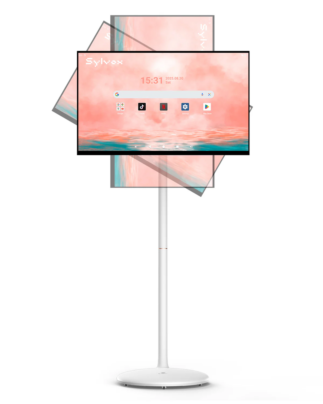 <b>NEW</b> - Sylvox 27'' Rolling TV – Portable Battery-Powered Smart Touch Screen