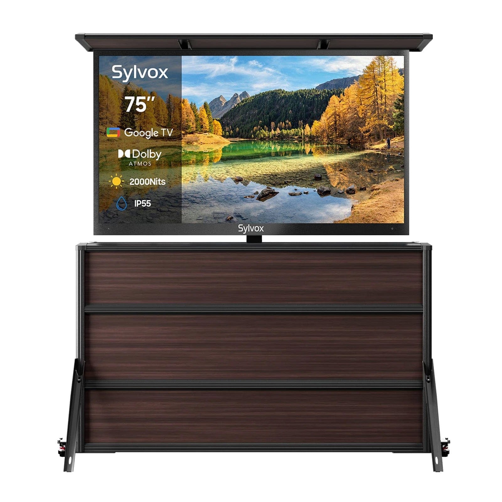 Keep Your 75'' TV Safe Outdoors – Sylvox Motorized Wood Lift