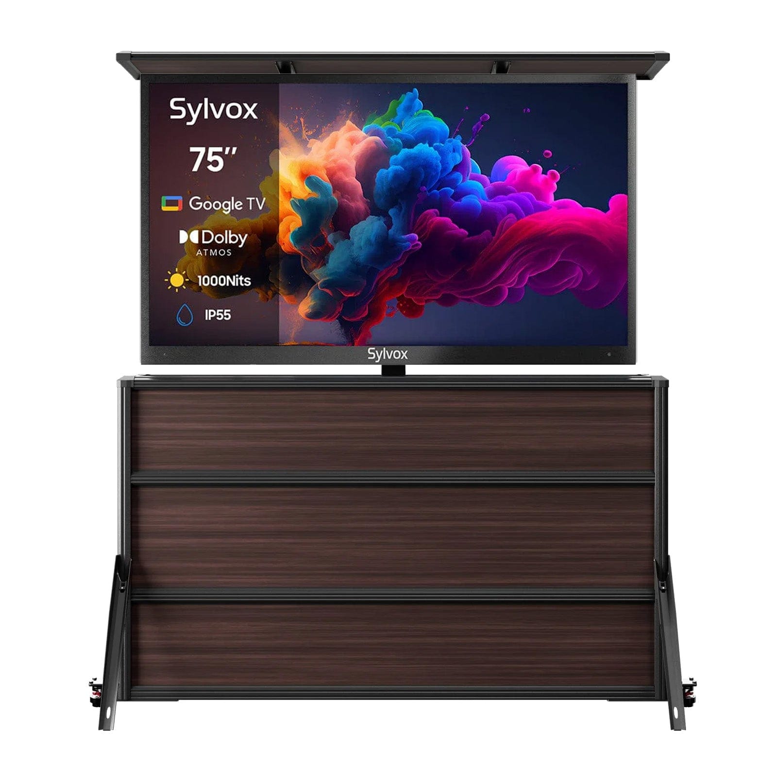 Keep Your 75'' TV Safe Outdoors – Sylvox Motorized Wood Lift