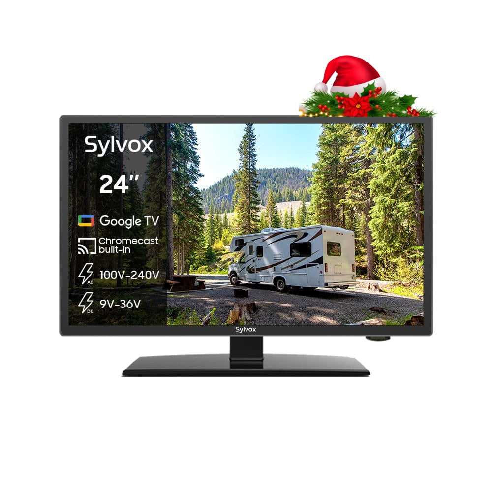 <b>NOUVEAU</b> - Téléviseur intelligent pour camping-car 12 V de 24 pouces (Google TV 2024) - Pas de DVD Combo-Série de véhicules