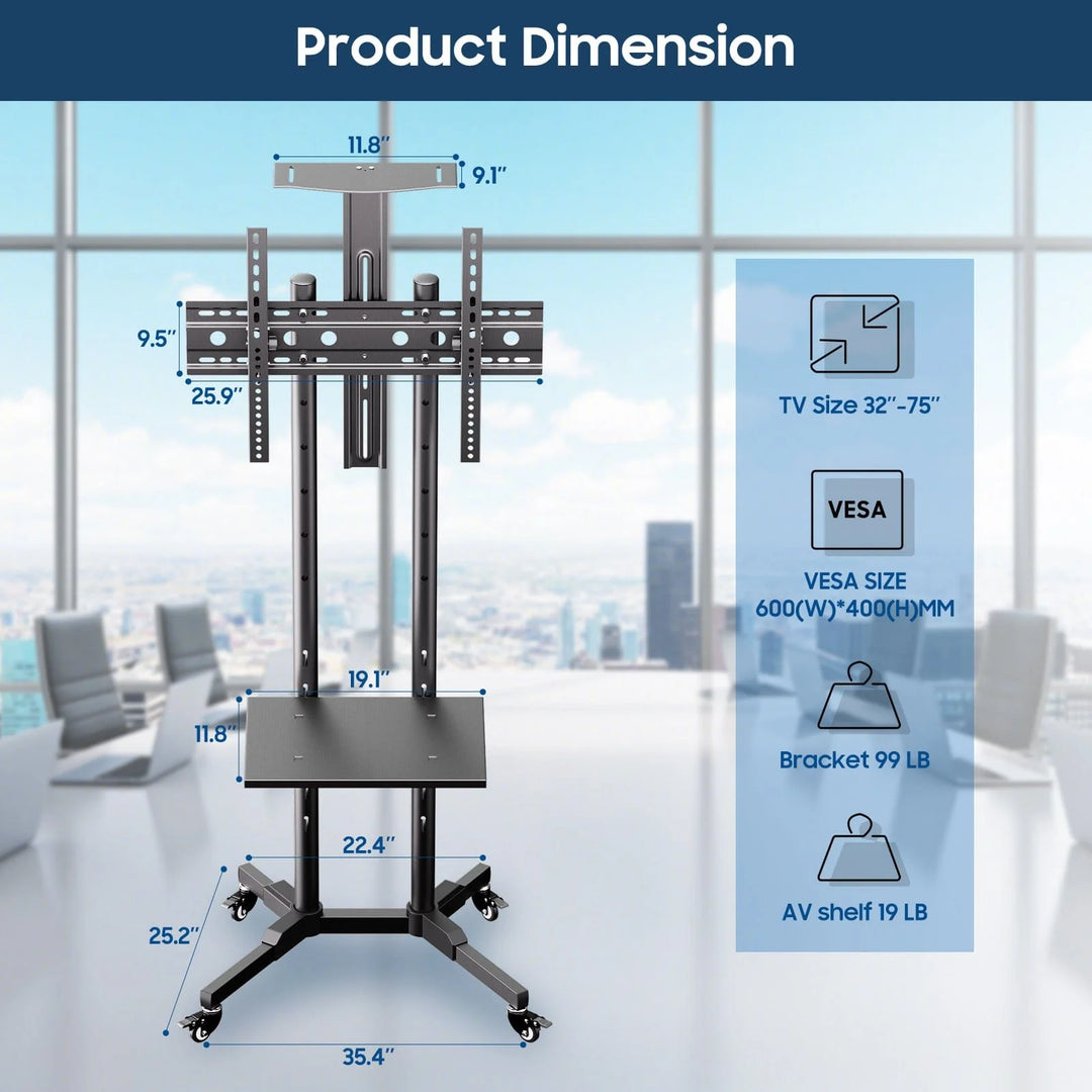 Sylvox Outdoor TV Mount-Rolling TV Cart