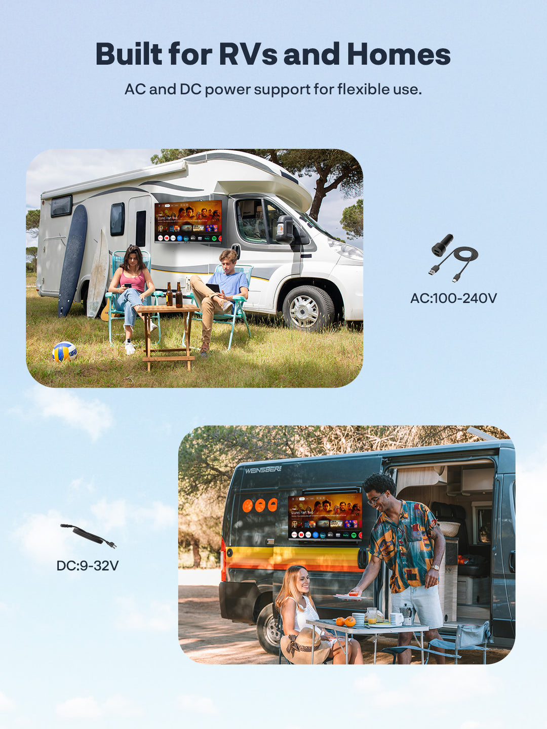 <b>NEW</b> - 22" Smart 12V RV TV - 2026 Limo QLED Series (With DVD Combo)