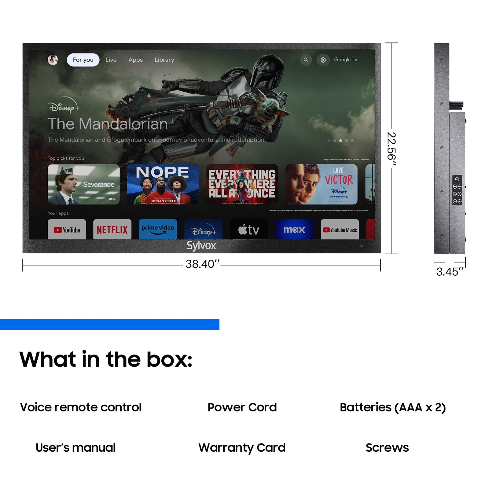 <b>NOUVEAU</b> - Téléviseur extérieur QLED avancé de 55 pouces (Google TV) - 2024 Deck Pro QLED 2.0