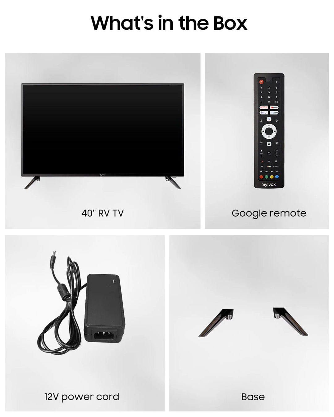 <b>NEW</b> - 40" Smart 12V RV TV(2024 Google TV) -No DVD Combo-Vehicle series