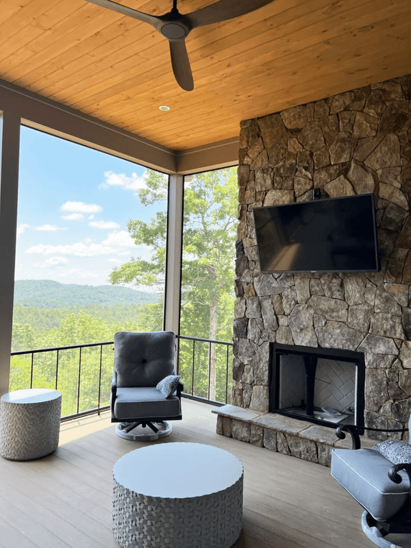 By a Rooftop Terrace