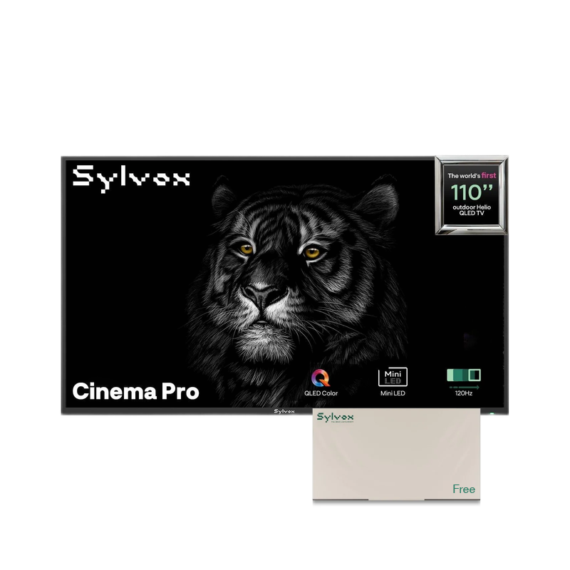 <b>NOUVEAU</b> - Téléviseur d’extérieur Sylvox Cinema Pro 110" Helio QLED avec support mural - (5000 nits, 120 HZ)