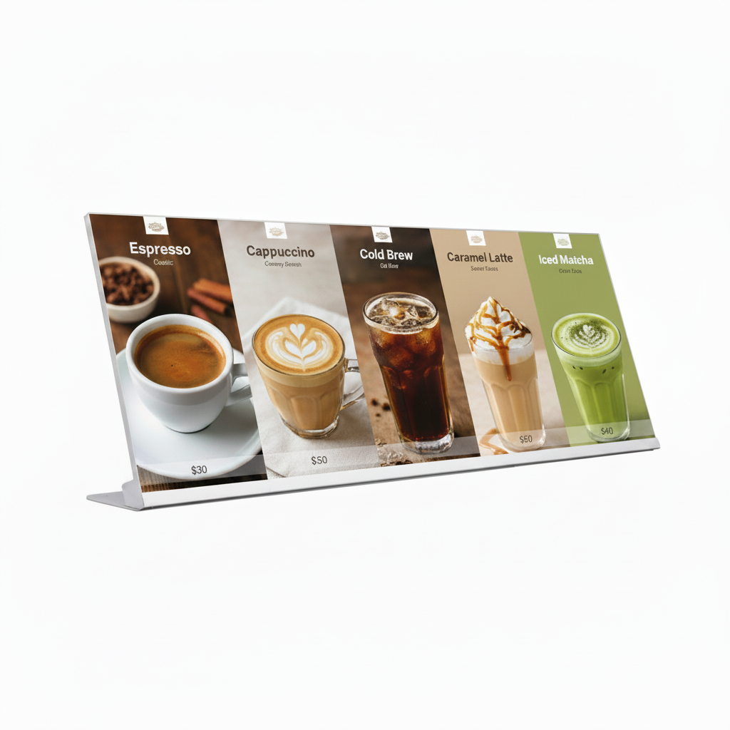 Coffee Menu Display - White Background