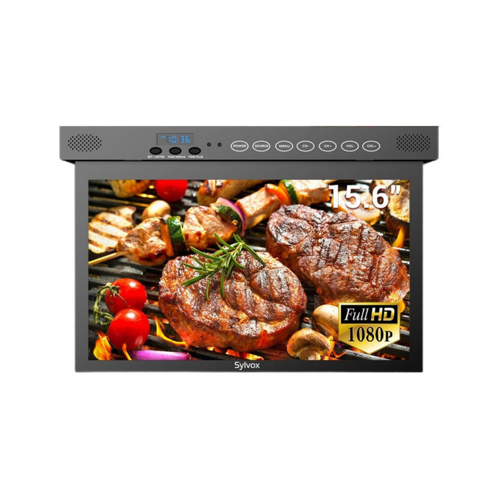 Sylvox Téléviseur intelligent sous meuble 15,6 pouces pour cuisine (argent)