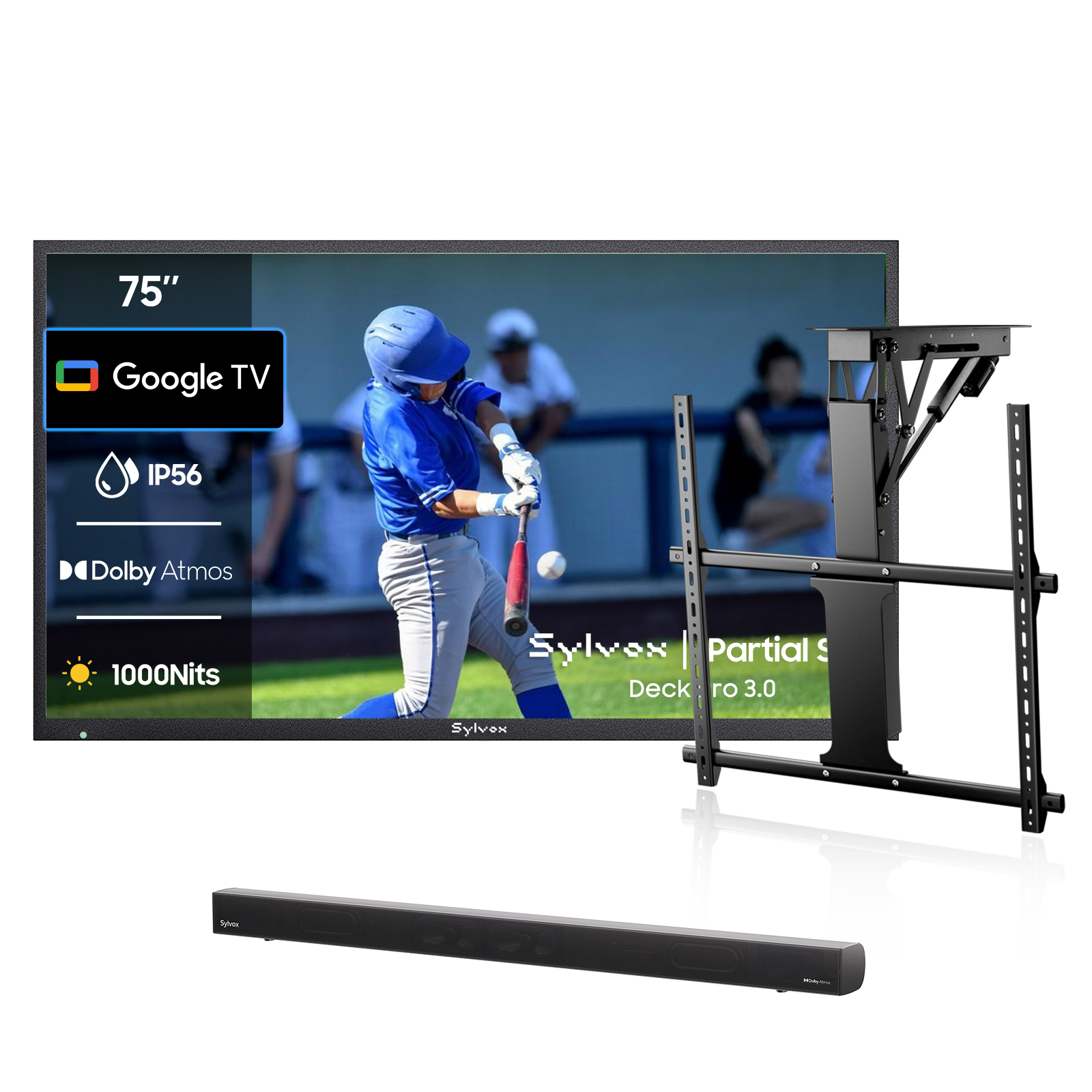 Sylvox outdoor tv with soundbar