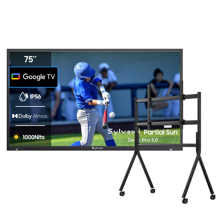 sylvox waterproof tv with roling cart