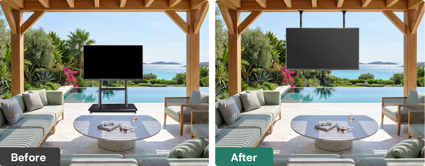 dual tv mount ceiling