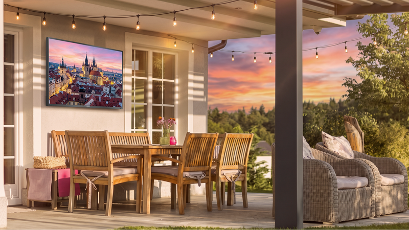 Une terrasse moderne conçue pour recevoir en extérieur